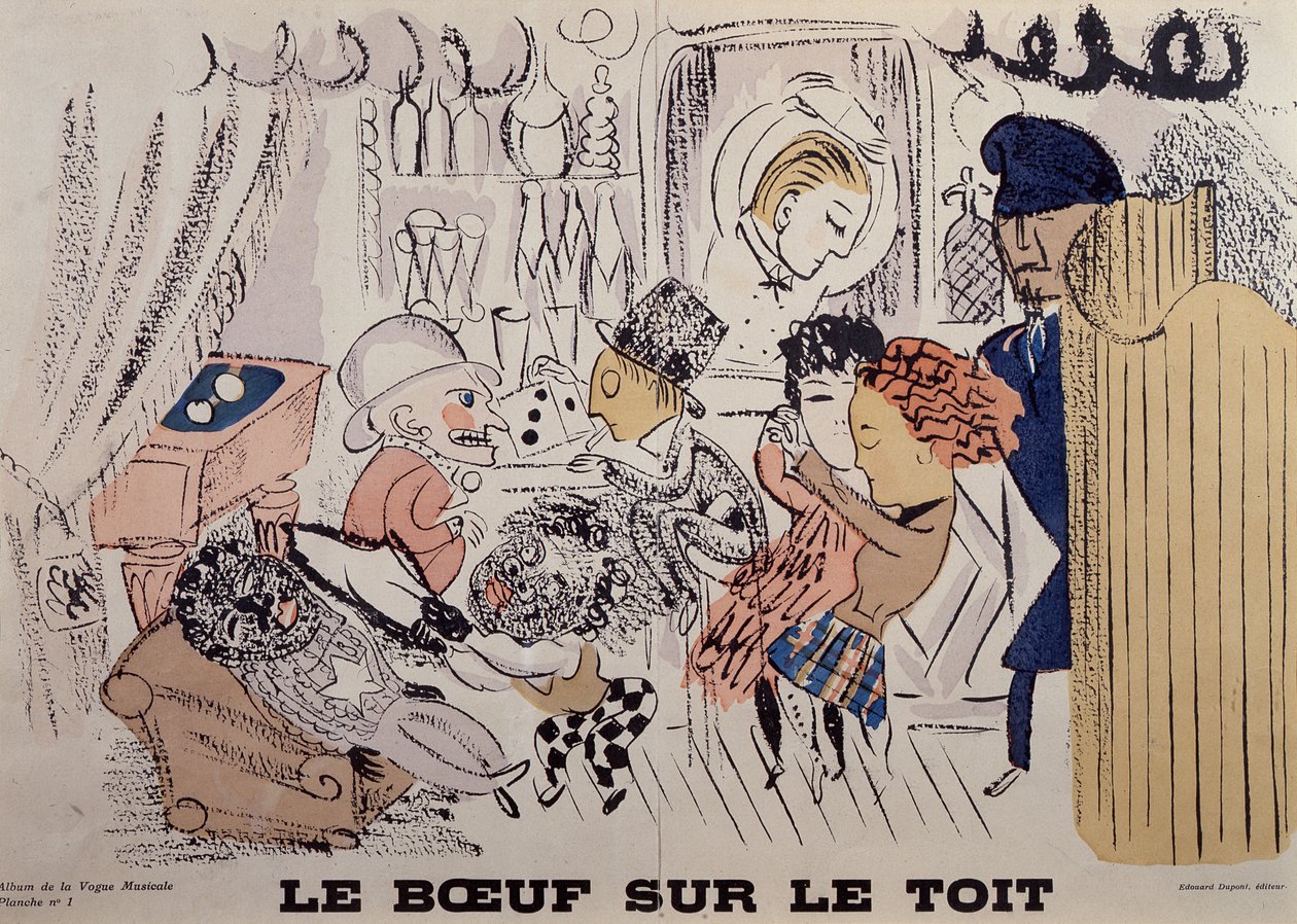Le Boeuf sur le Toit, illustrazione del primo numero de "La Vogue Musicale". da Raoul Dufy