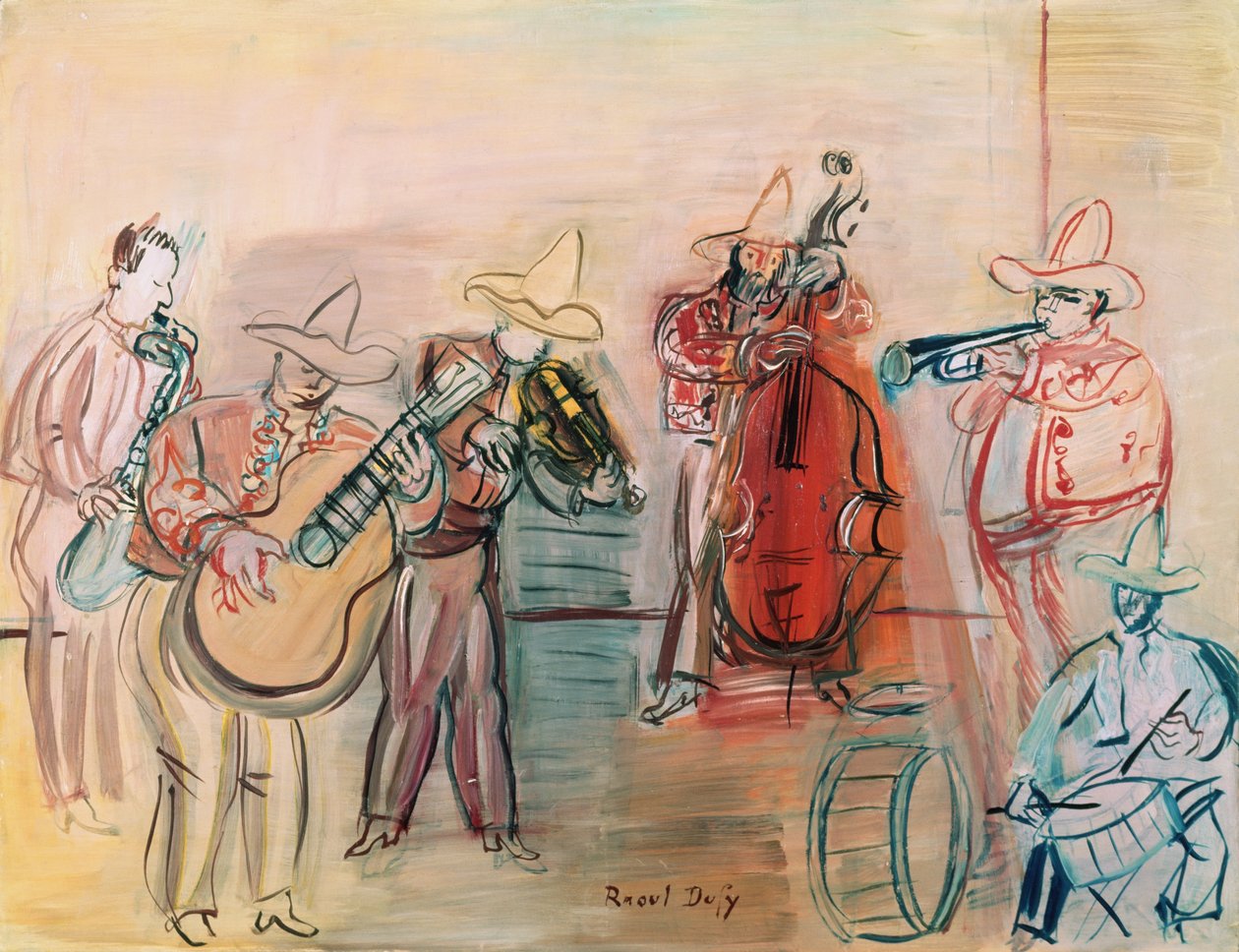 Jazz messicano (acquerello e gouache su carta) da Raoul Dufy