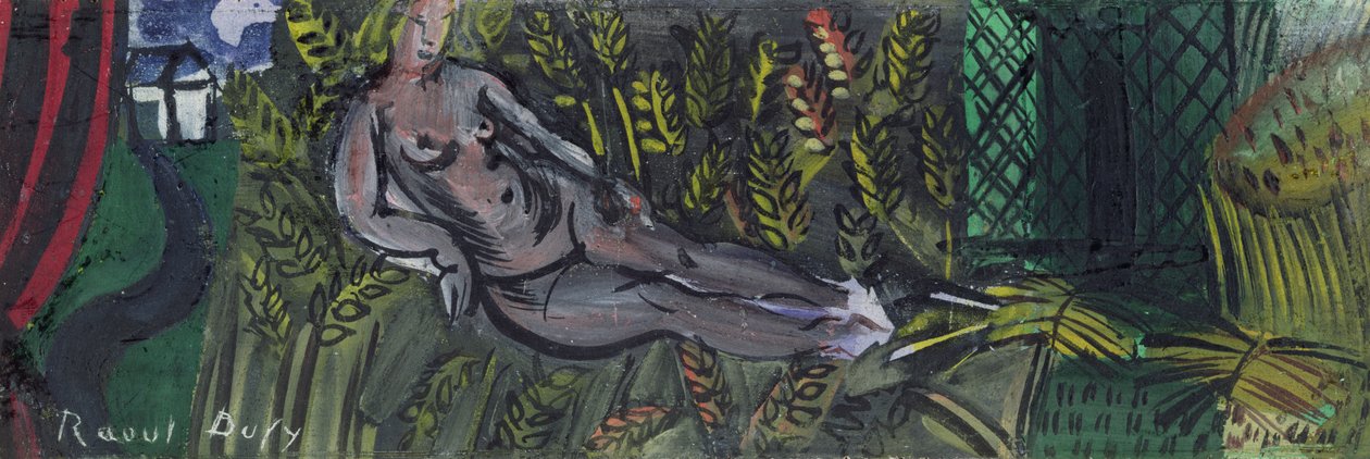 Ninfa reclinata nel grano (olio su tela) da Raoul Dufy