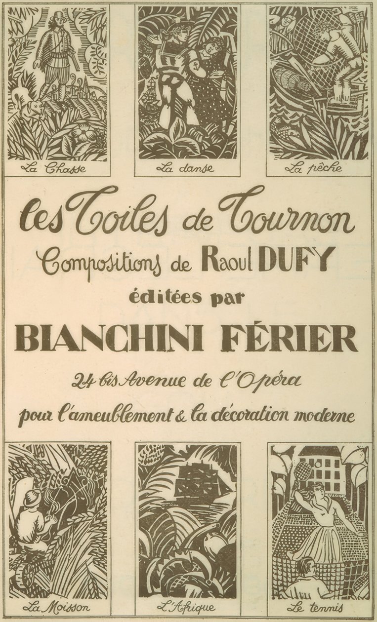 Pubblicità per le tele di Tournon da Raoul Dufy
