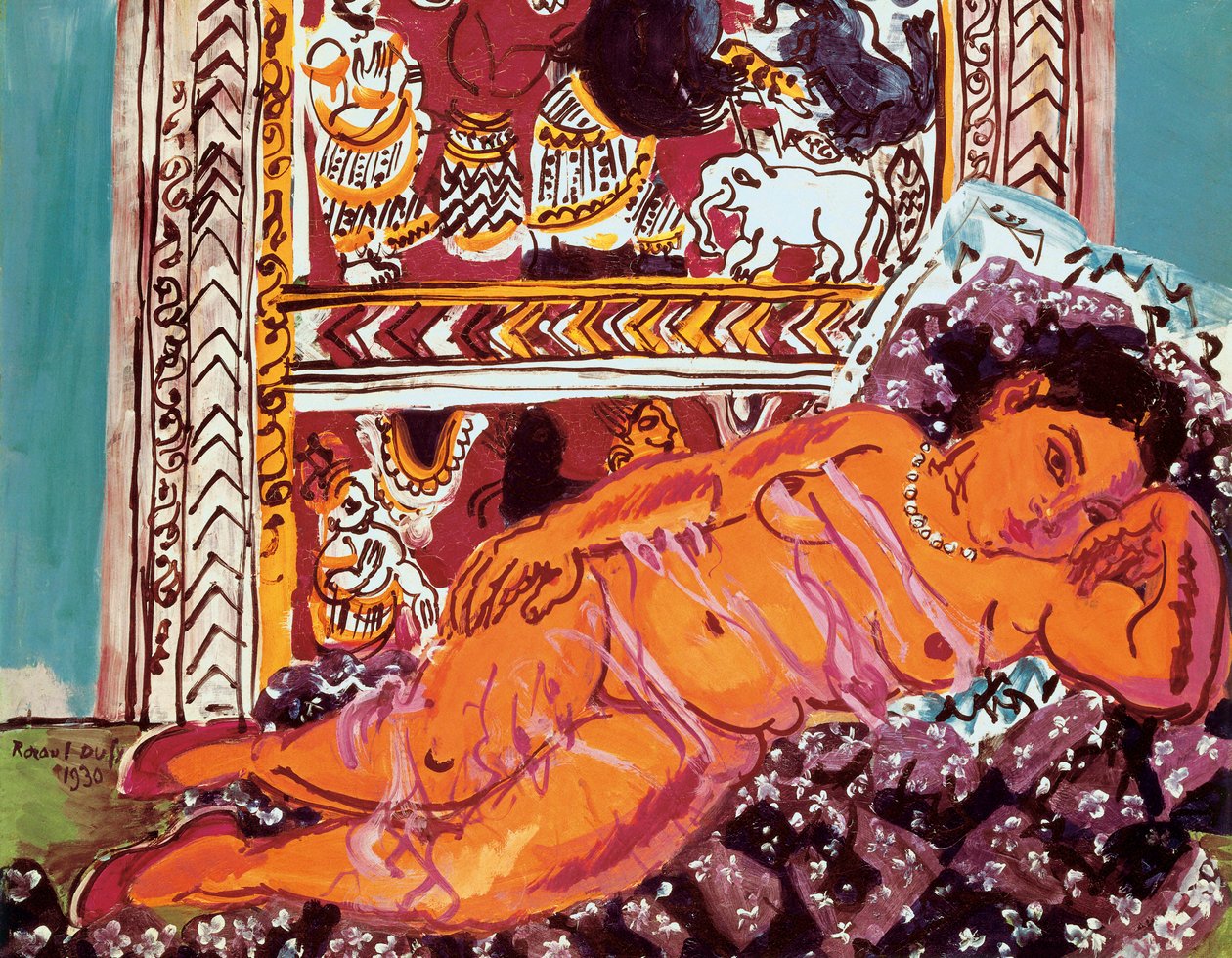 Pittura "Nudo sdraiato" di Raoul Dufy (1877-1953) da Raoul Dufy