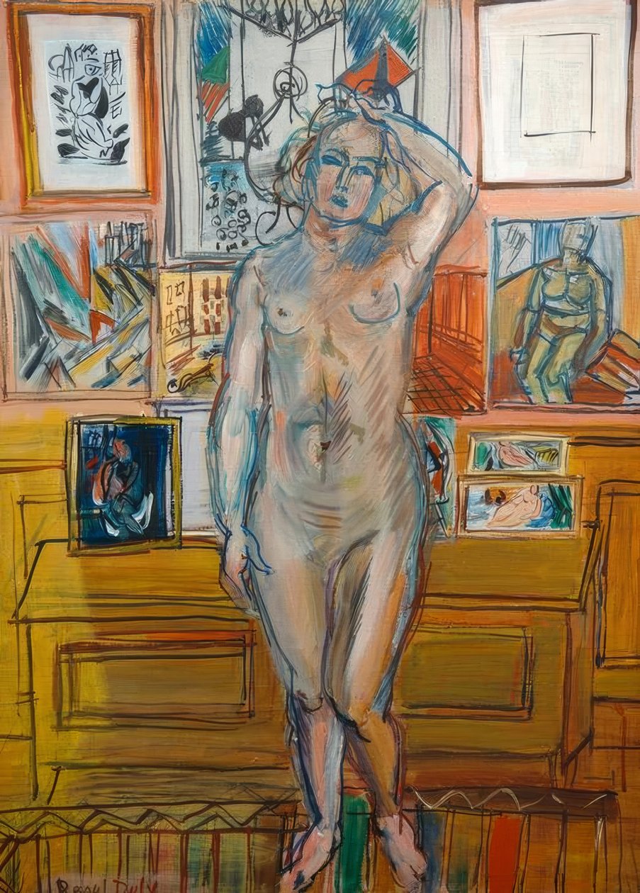 Nudo in piedi sui dipinti da Raoul Dufy