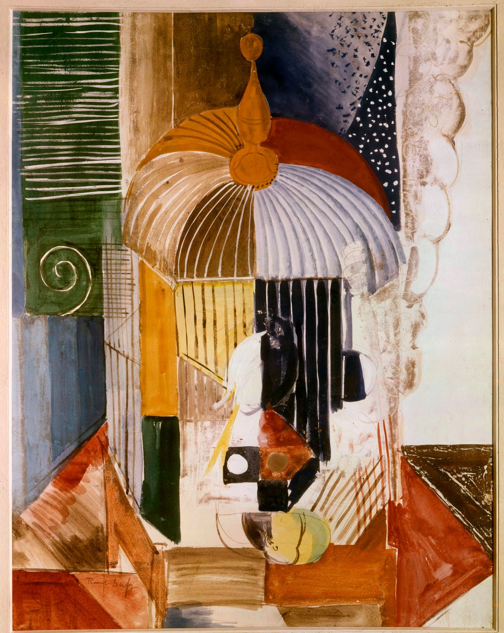 Gabbia per uccelli, XX secolo (olio su tela) da Raoul Dufy
