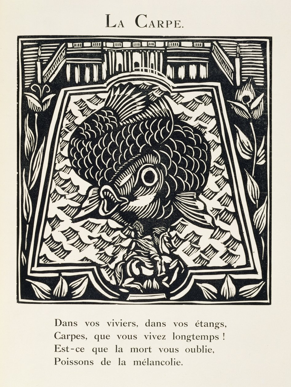 La carpa, illustrazione da "Il bestiario o la processione di Orfeo". da Raoul Dufy