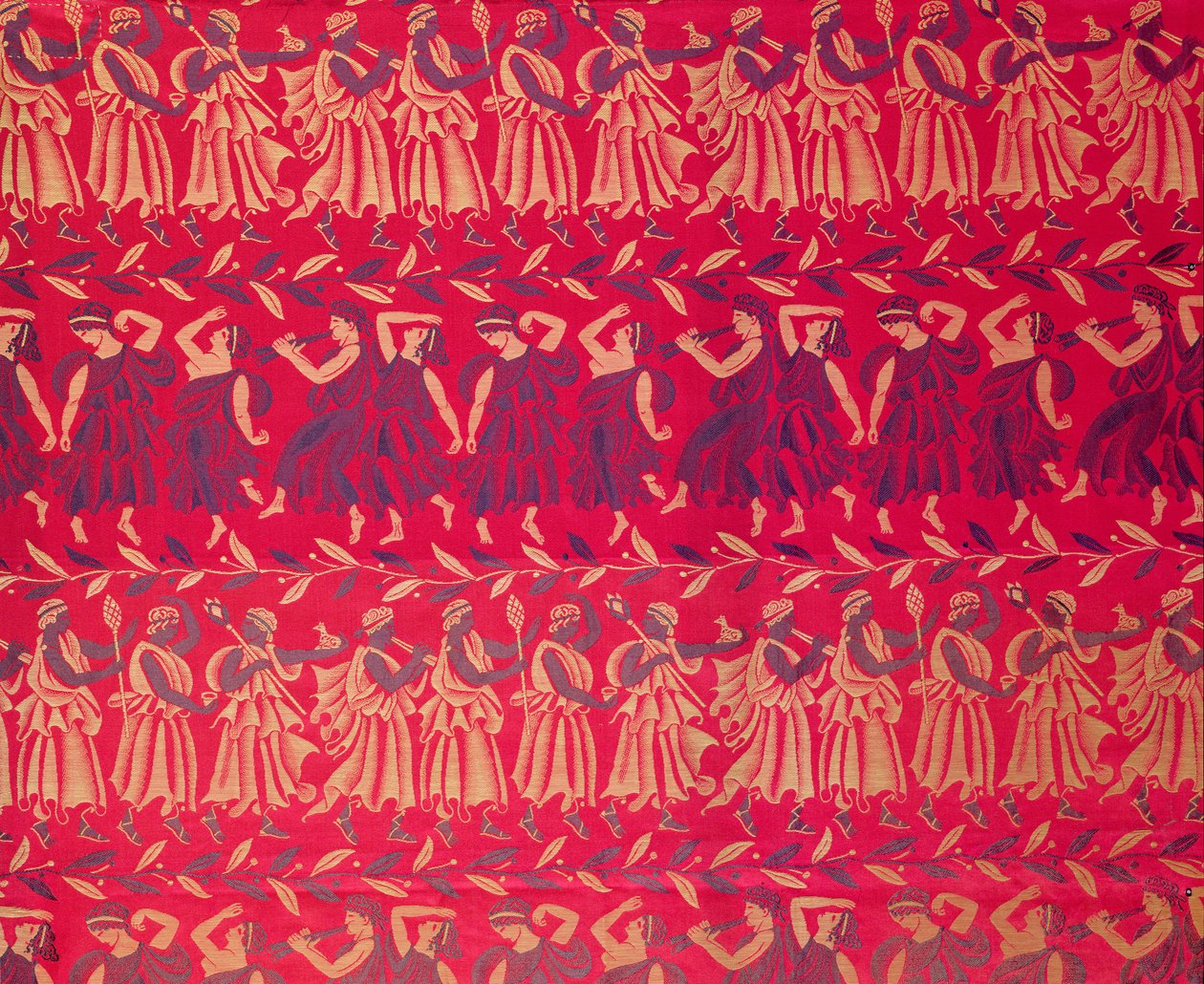 "Il corteo di Orfeo", damasco di seta disegnato da Raoul Dufy (1878-1953), tessuto da Bianchini-Ferier da Raoul Dufy