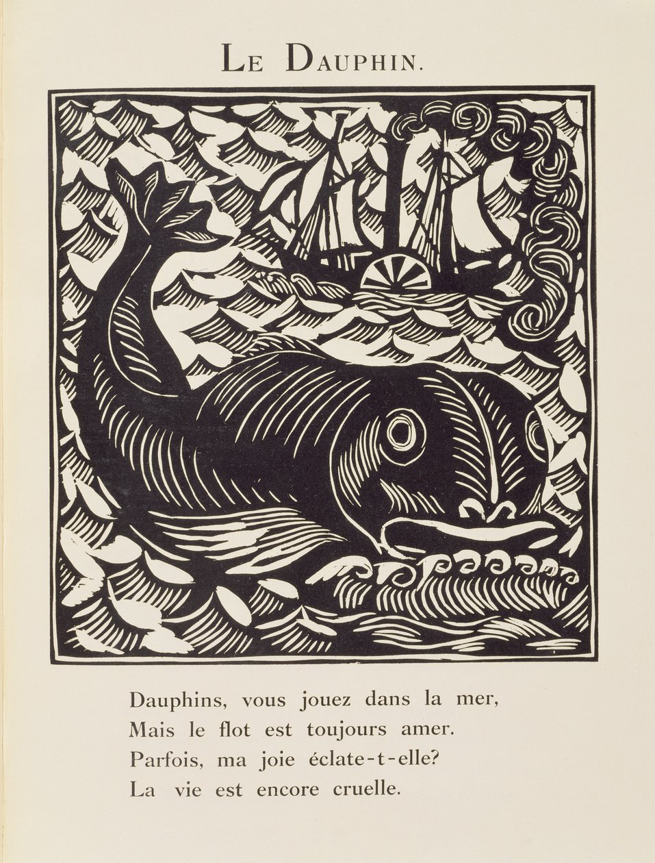 Il delfino, illustrazione da "Il Bestiario" o "Il corteo di Orfeo". da Raoul Dufy