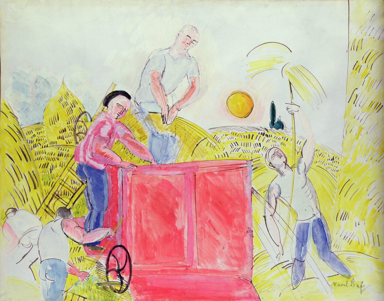 I mietitori (gouache su carta) da Raoul Dufy