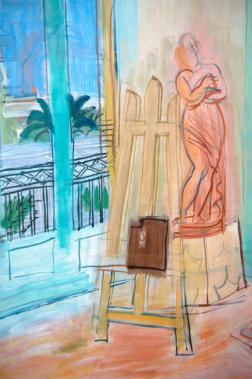 Lo studio del pittore con la scultura rossa da Raoul Dufy