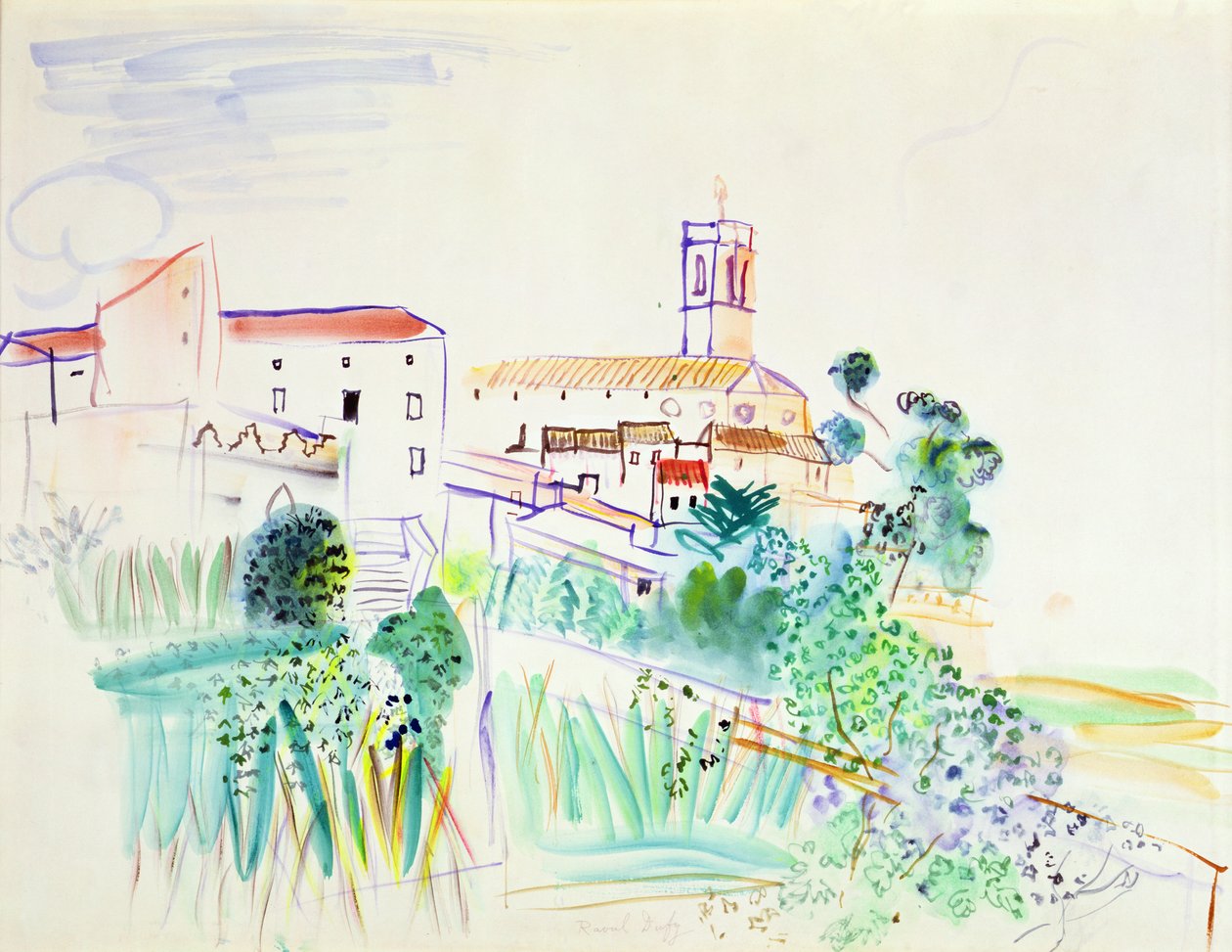 Villaggio in Provenza (acquerello su carta) da Raoul Dufy