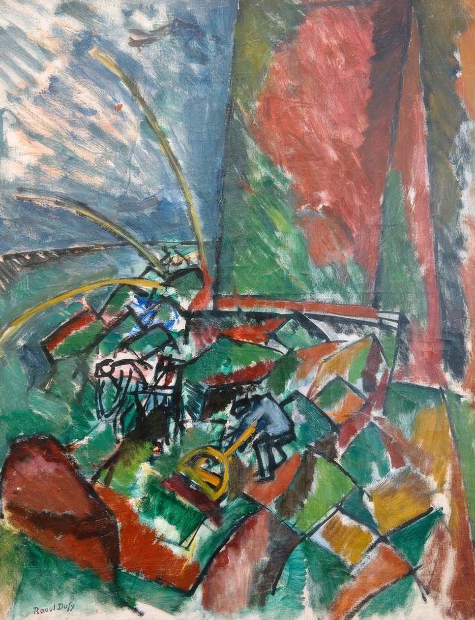 Con reti a strascico al ponte di Le Havre da Raoul Dufy