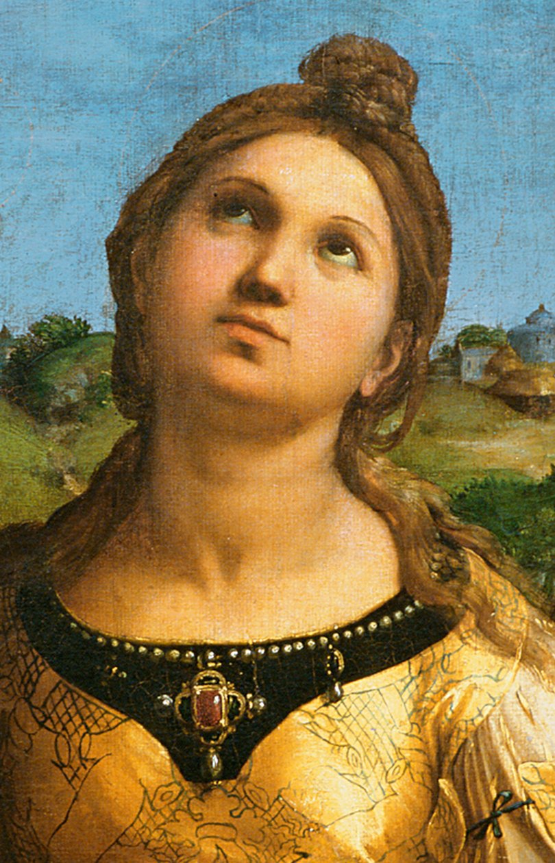 Detail aus St. Cecilia umgeben von St. Paul, St. Johannes dem Evangelisten, St. Augustinus und Maria Magdalena, ca. 1513 von Raffaello Sanzio Raphael