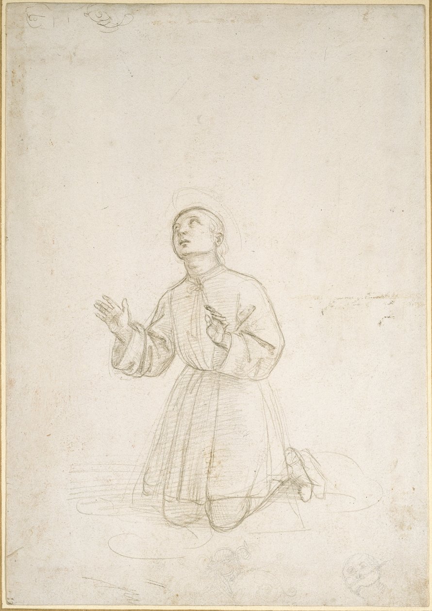 Figura inginocchiata di un giovane da Raffaello Sanzio Raphael