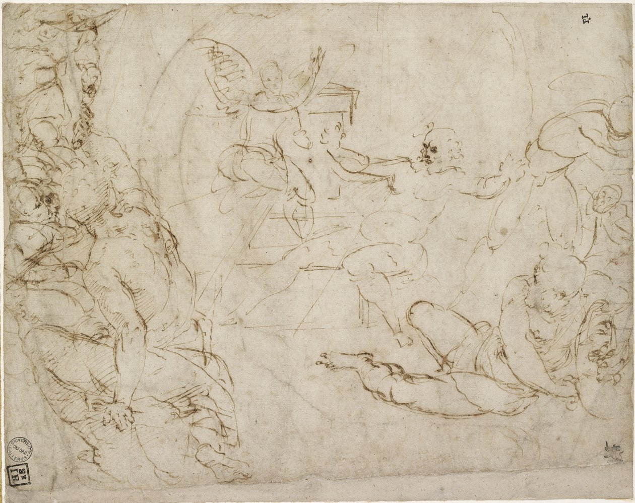 Recto: Disegno per la parte inferiore di una composizione della Resurrezione da Raffaello Sanzio Raphael