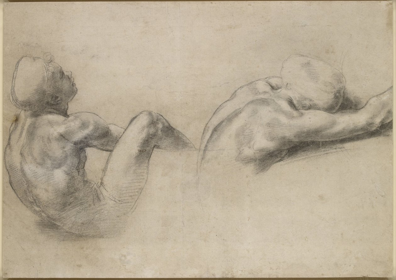 Recto: Due studi di nudo, WA1846.210 da Raffaello Sanzio Raphael
