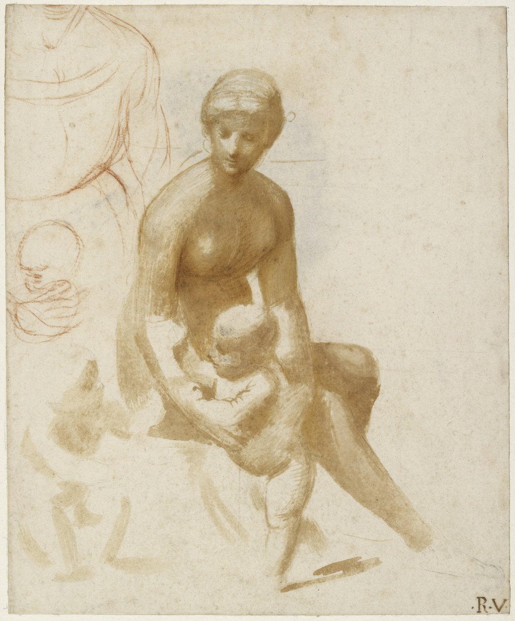 Studi per una Vergine e il Bambino con il piccolo San Giovanni, WA1846.161 da Raffaello Sanzio Raphael