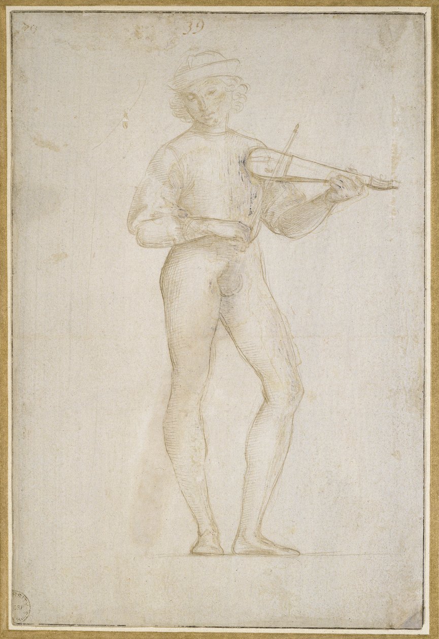 Studio di un giovane che fa musica da Raffaello Sanzio Raphael