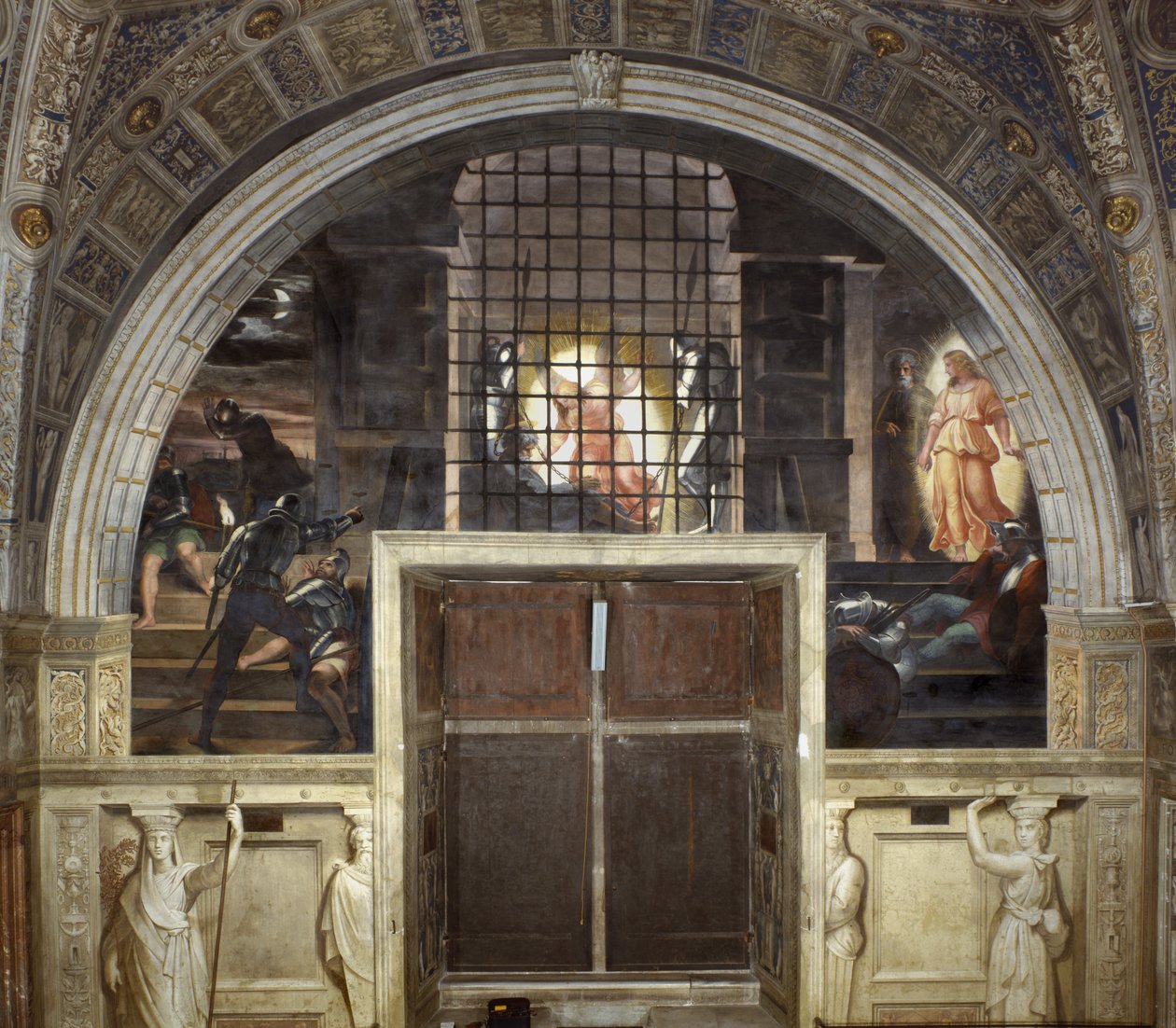 La liberazione di San Pietro, Stanza di Eliodoro, 1514 da Raffaello Sanzio Raphael