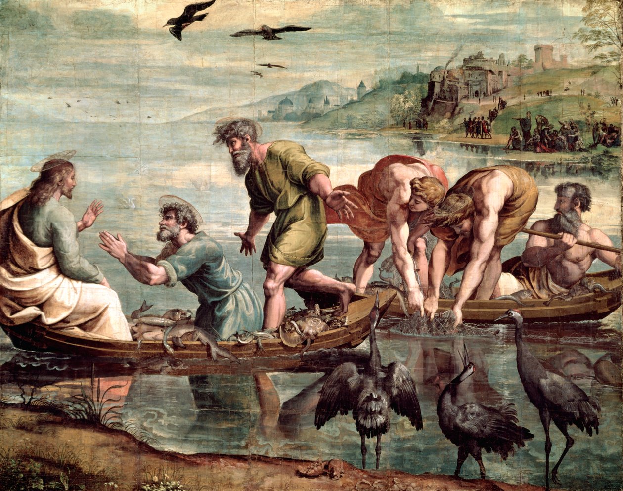 La pesca miracolosa (cartone per la Cappella Sistina) (prima del restauro) da Raffaello Sanzio Raphael