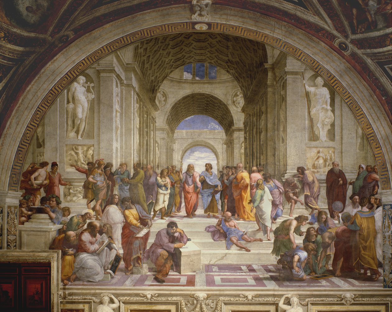 La scuola di Atene, dalla Stanza della Segnatura, 1509-10 da Raffaello Sanzio Raphael