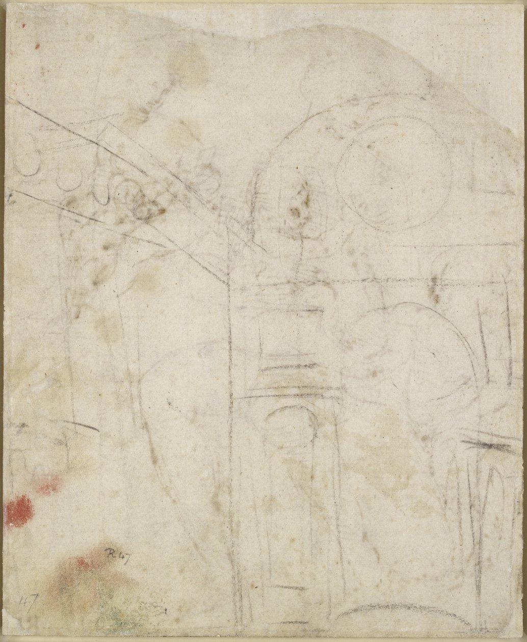 Verso: Dettaglio architettonico di una nicchia, WA1846.159 da Raffaello Sanzio Raphael