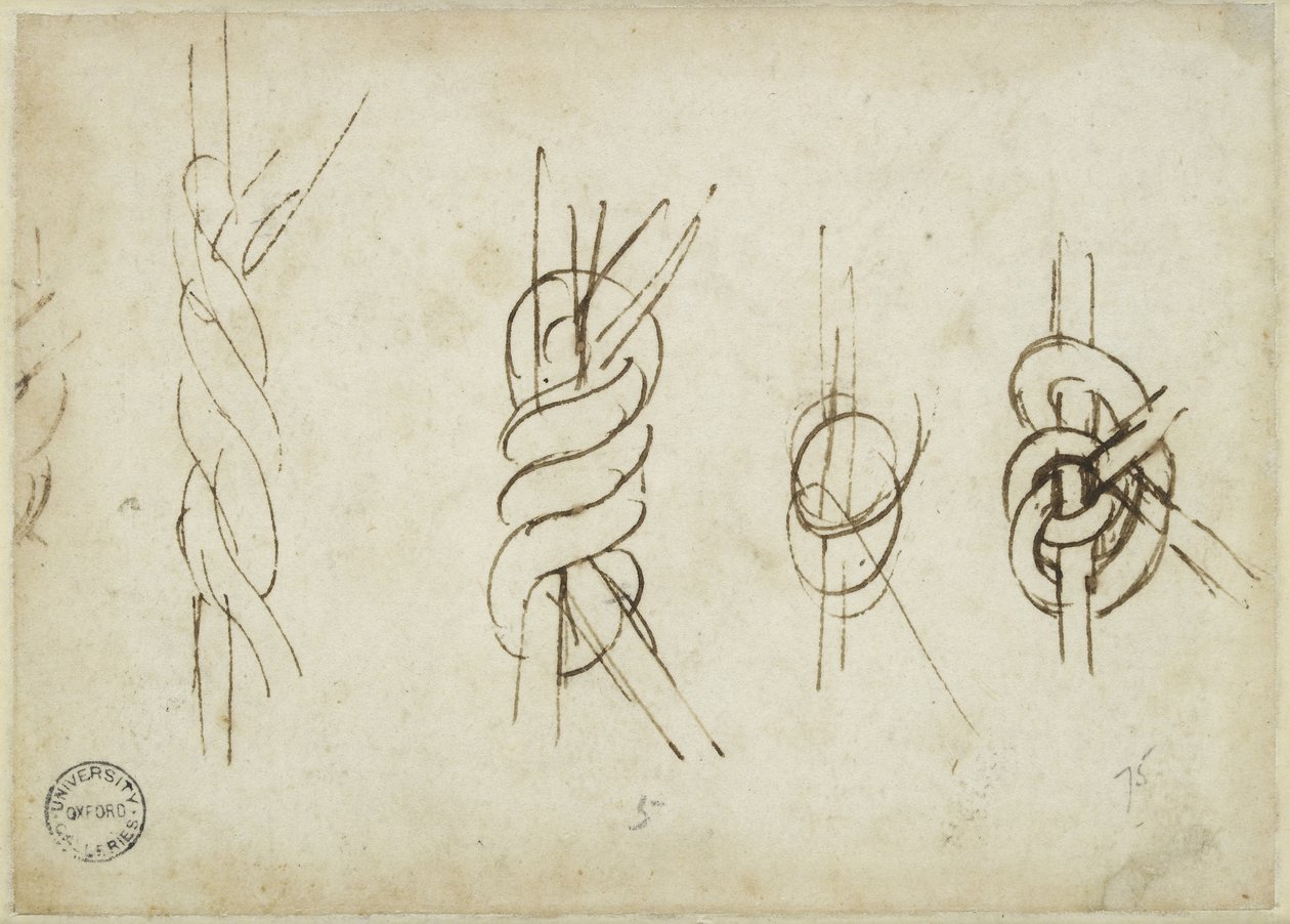 Verso: Cinque schizzi di strapwork, WA1846.196 da Raffaello Sanzio Raphael