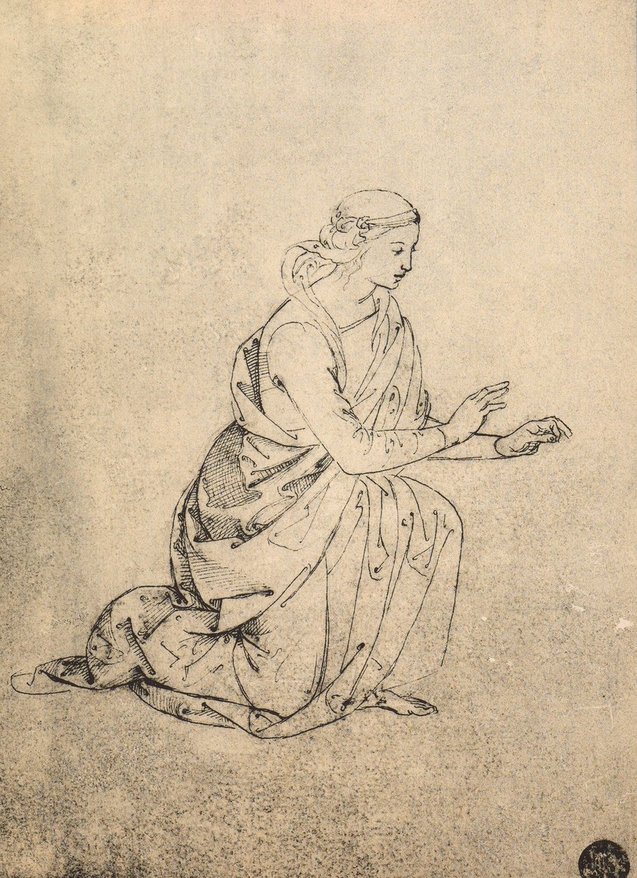 Figura femminile inginocchiata da Raffaello Sanzio Raphael