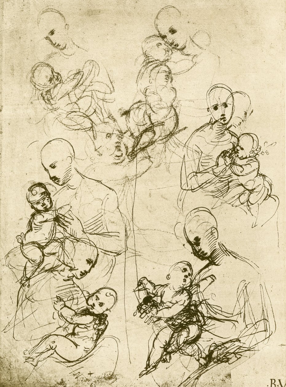 Sei studi di Madonna da Raffaello Sanzio Raphael