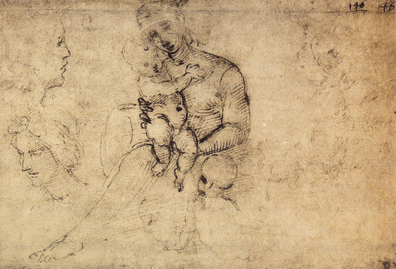 Studio di Madonna e Bambino da Raffaello Sanzio Raphael
