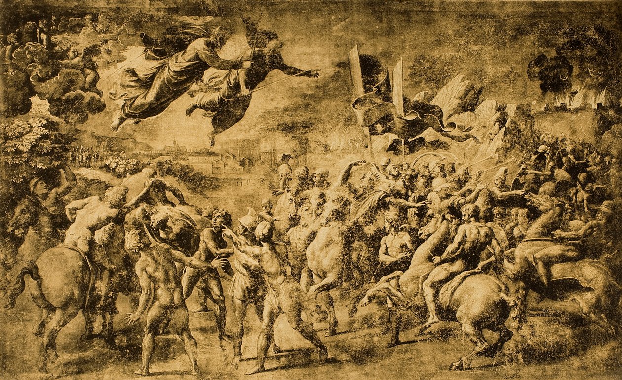 I santi Pietro e Paolo appaiono ad Attila da Raffaello Sanzio Raphael