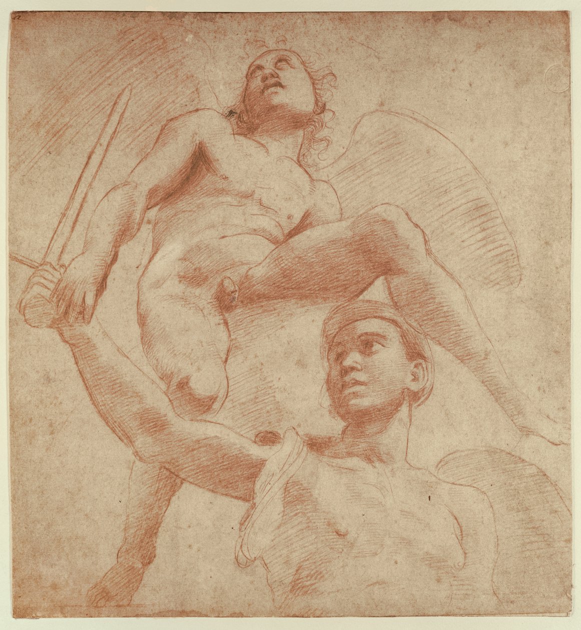 Angelo e una figura che rappresenta il pianeta Marte da after Raphael
