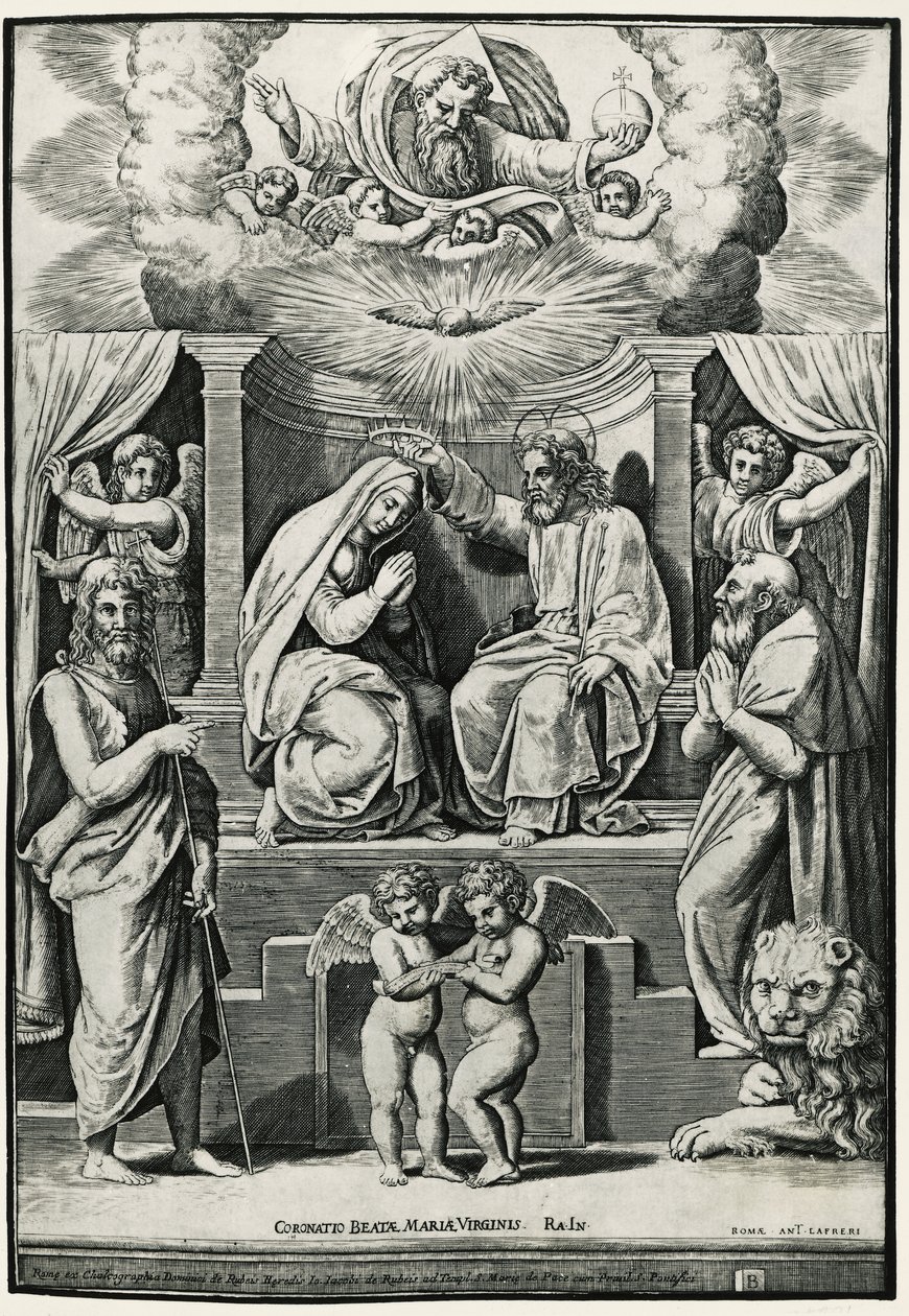 Incoronazione della Vergine in presenza di San Giovanni Battista e San Girolamo da Raphael (1483 1520) (after)