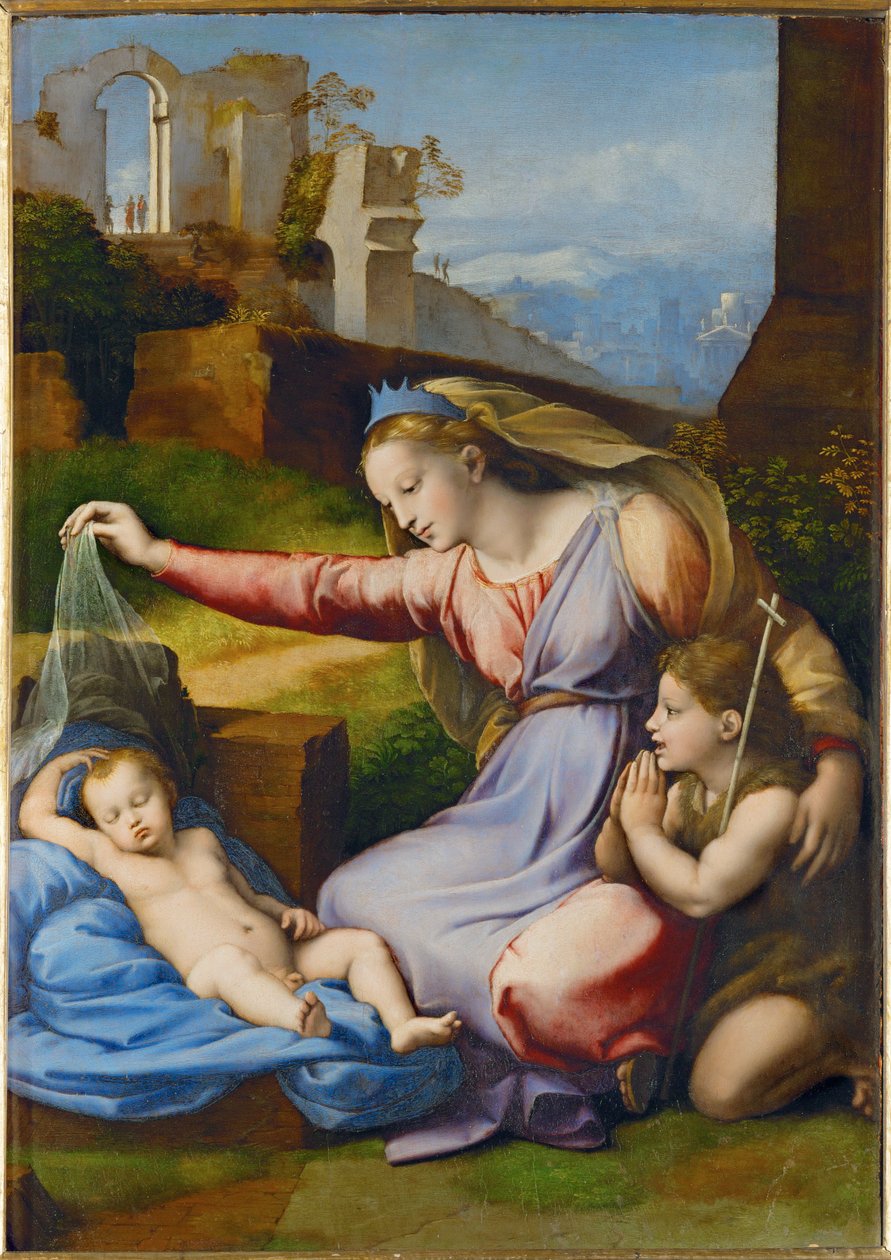 La Vierge au diademe bleu - La Vergine con la coroncina blu ... da Raphael (1483 1520)