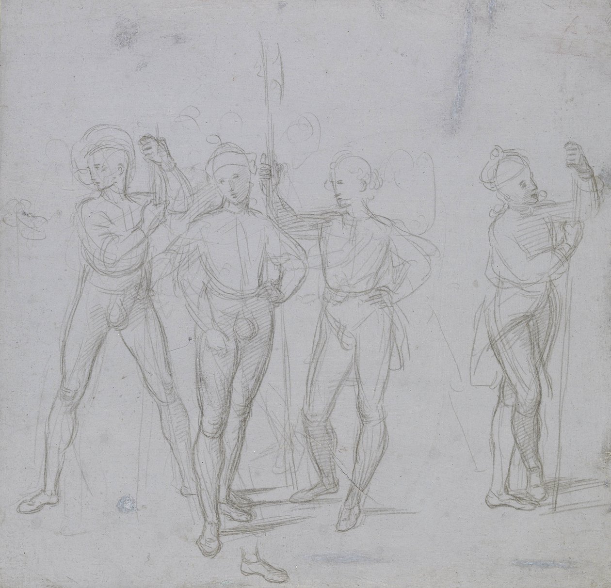 Gruppo di quattro soldati in piedi da Raphael
