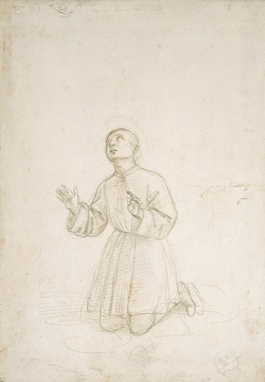 Figura inginocchiata di un giovane, c.1503 da Raphael
