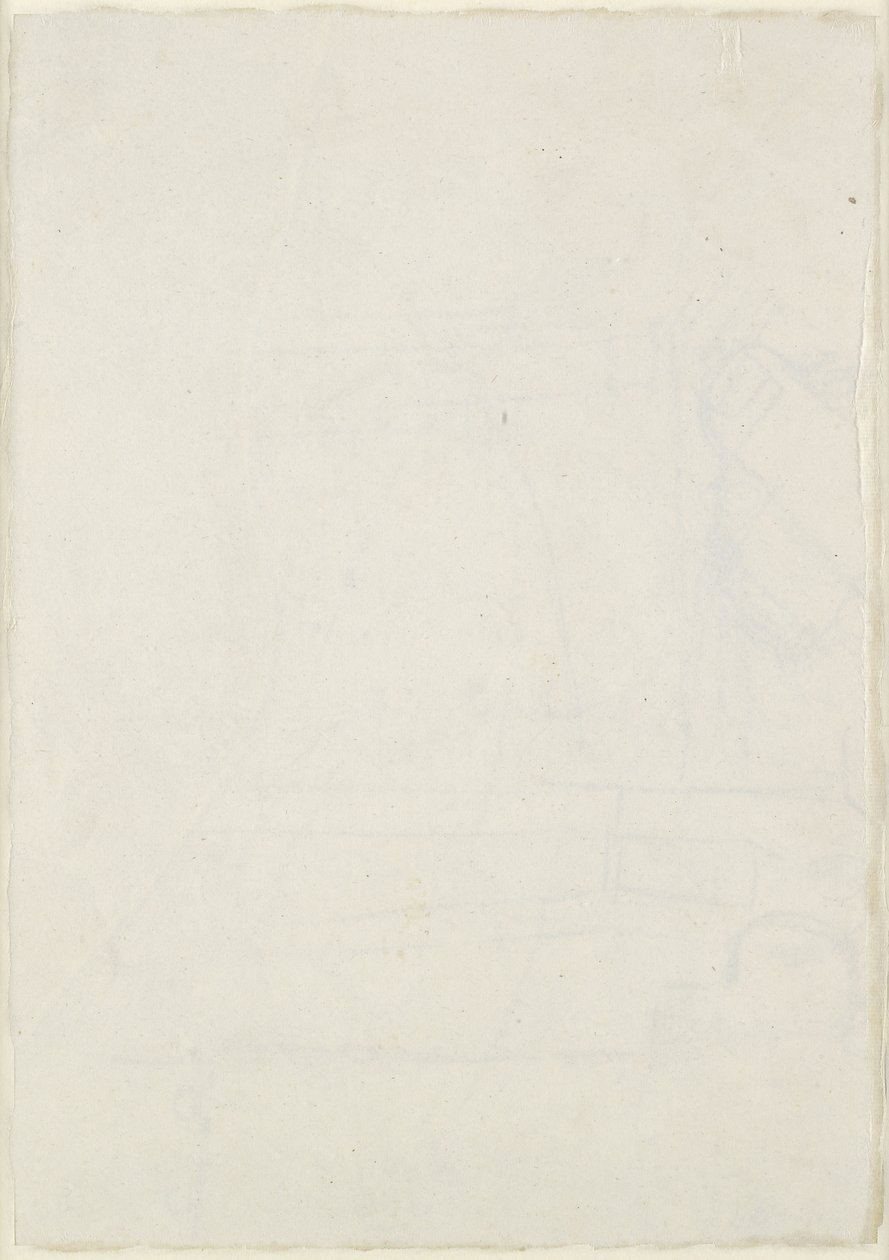 Verso: Leggeri schizzi architettonici inclusi un piano cruciforme, WA1846.160 (penna e inchiostro marrone su stilo cieco, alcune tracce di piombo o gesso) da Raphael
