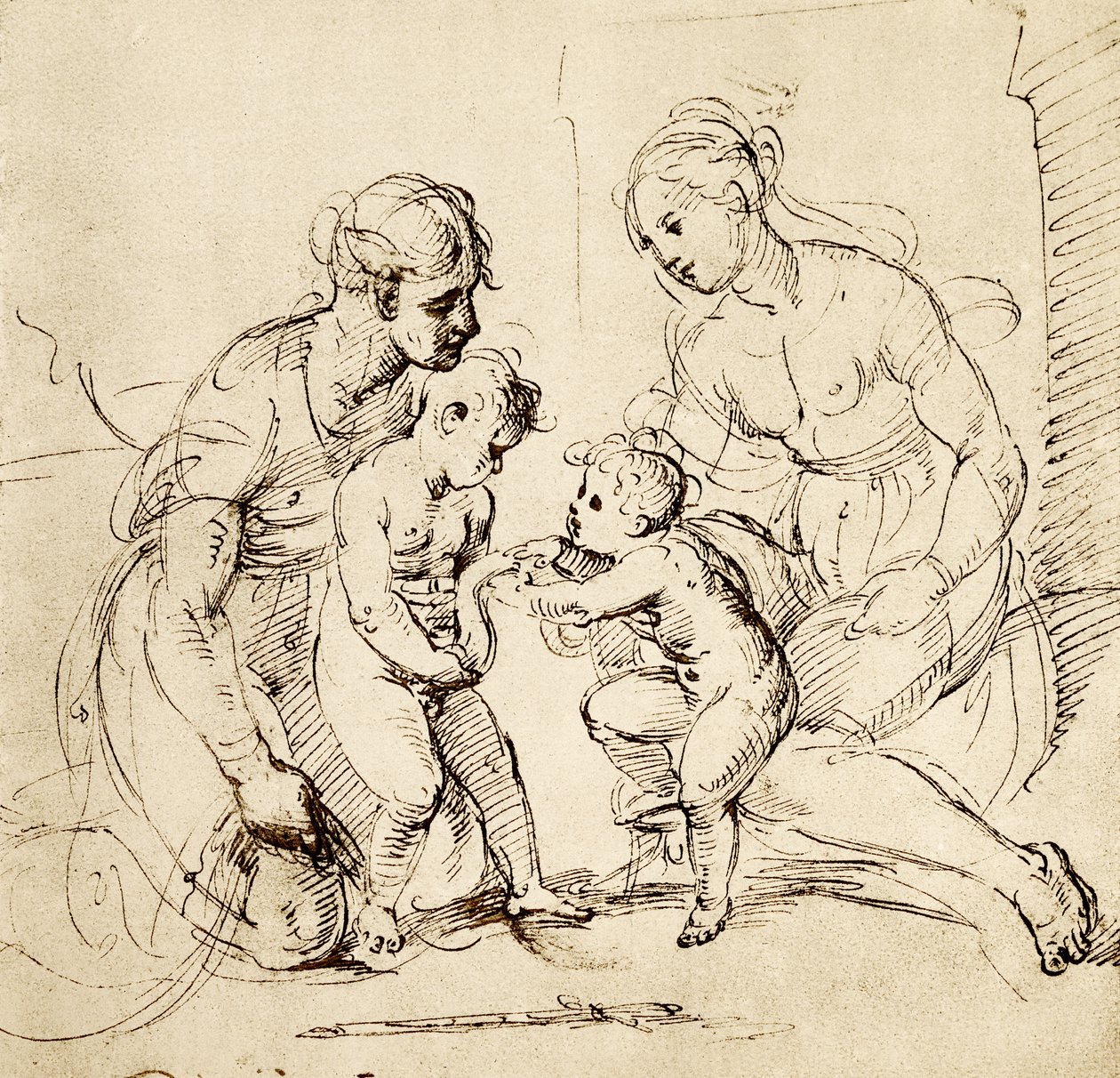 Progetto per la Sacra Famiglia dalla casa Canigiani a Monaco da Raffaello Sanzio Raphael