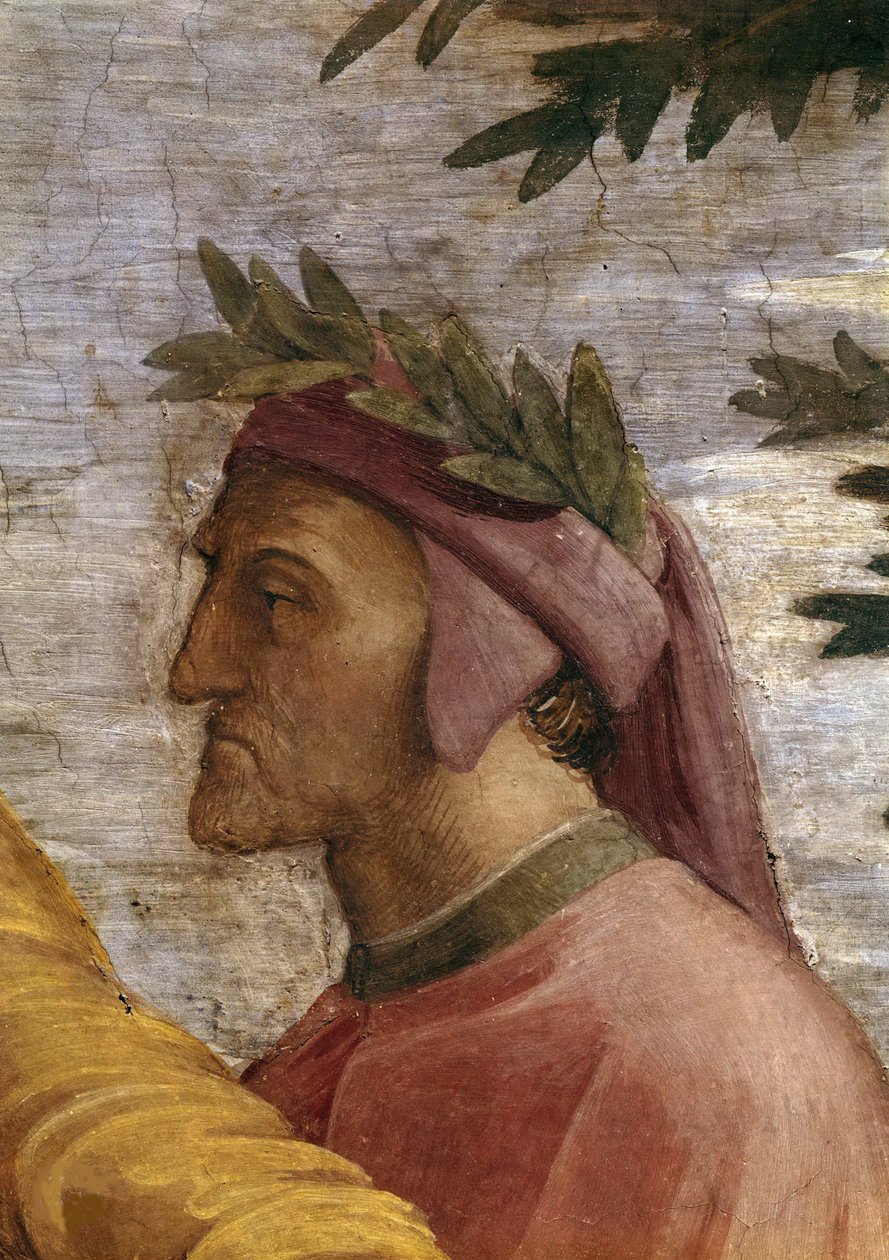 Disputa. Dettaglio: Dante Alighieri Affresco nella Stanza della Segnatura, ca. 1510-1511 da Raphael