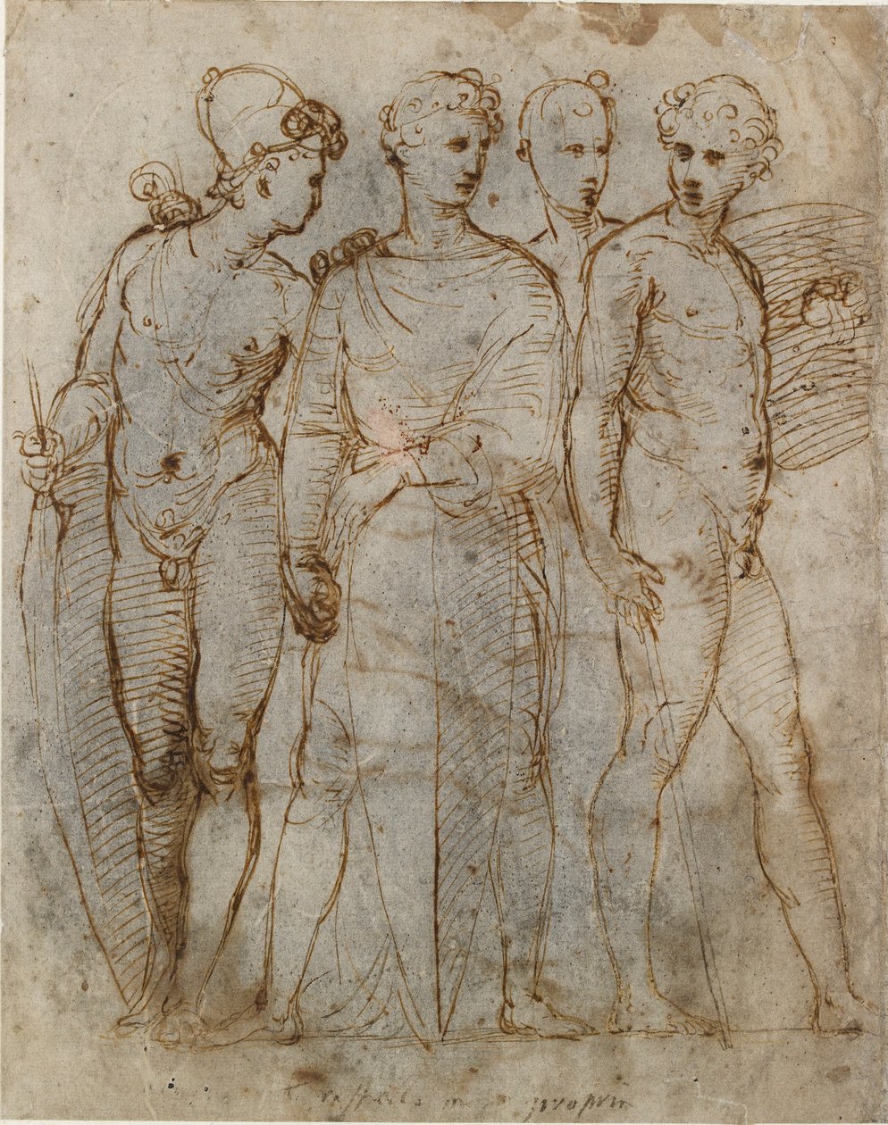 Gruppo di guerrieri con San Giorgio di Donatello a Orsanmichele al centro da Raphael