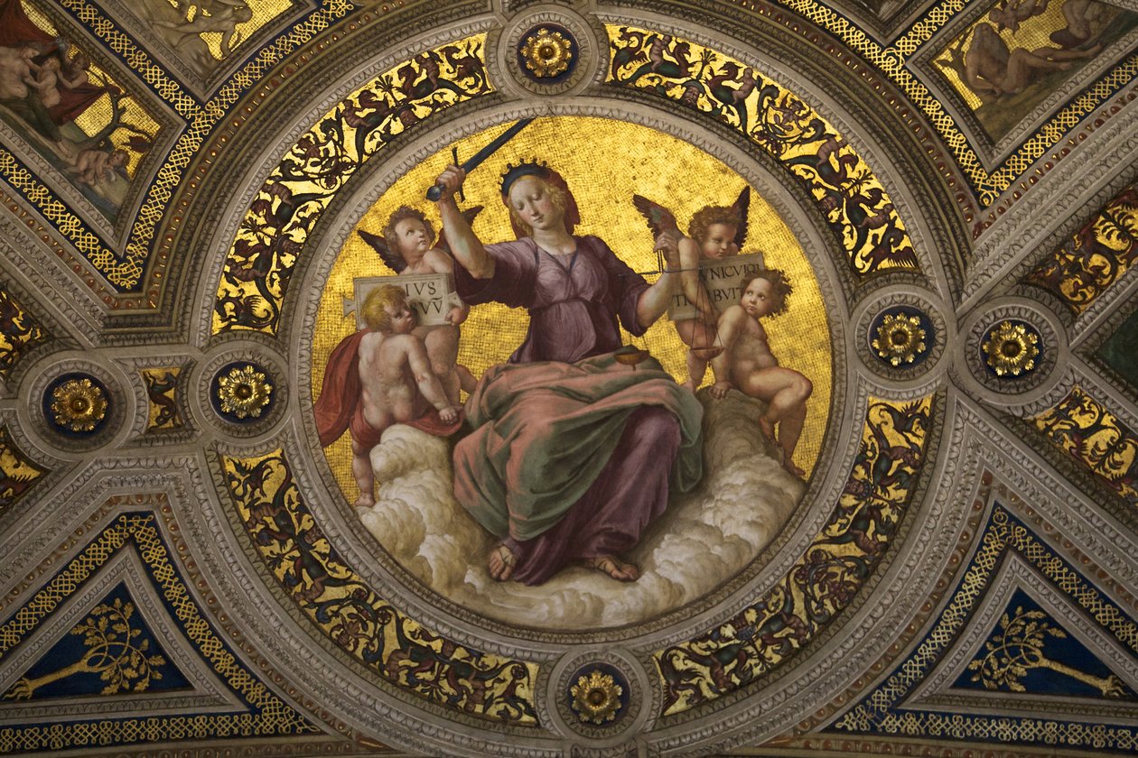 Giustizia, affresco nella Stanza della Segnatura da Raffaello Sanzio Raphael