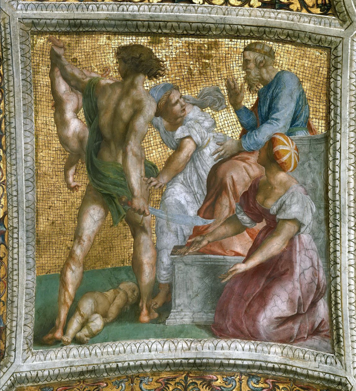 Il Giudizio di Salomone Affresco sul Soffitto nella Stanza della Segnatura da Raphael