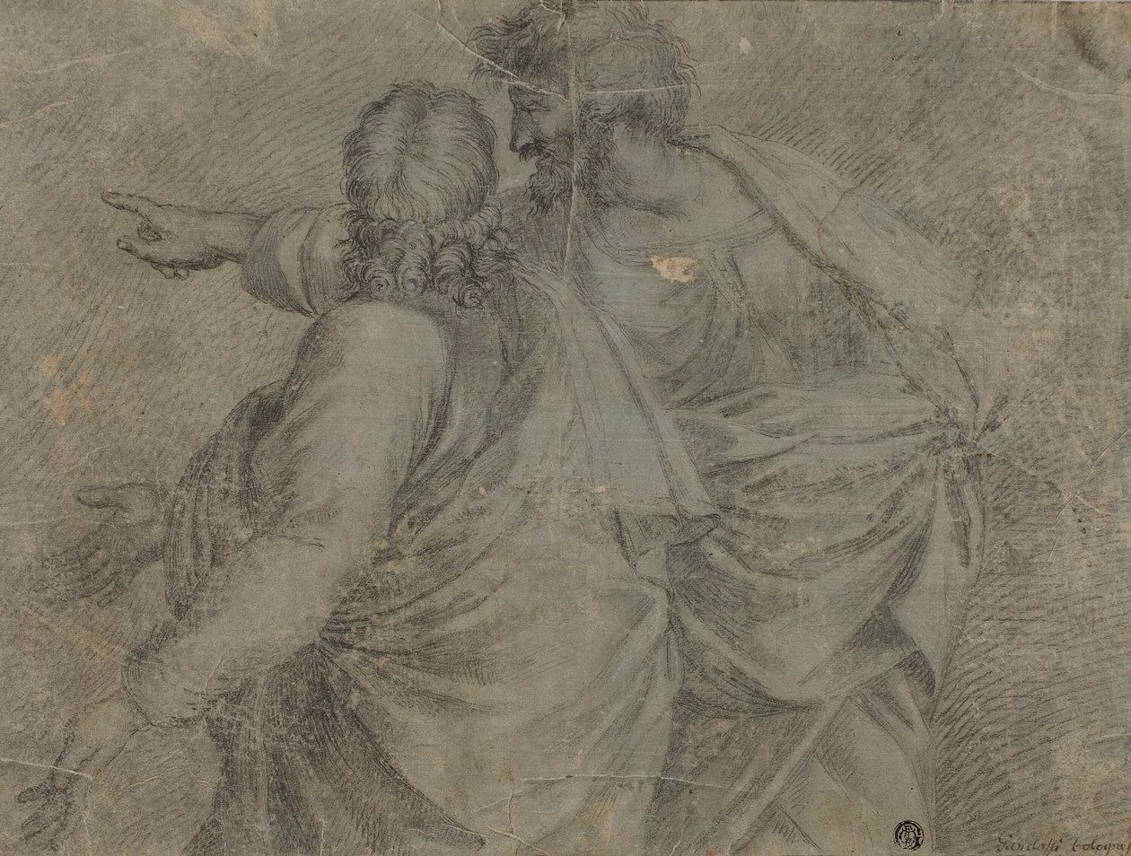 Due uomini che conversano e gesticolano da Raphael
