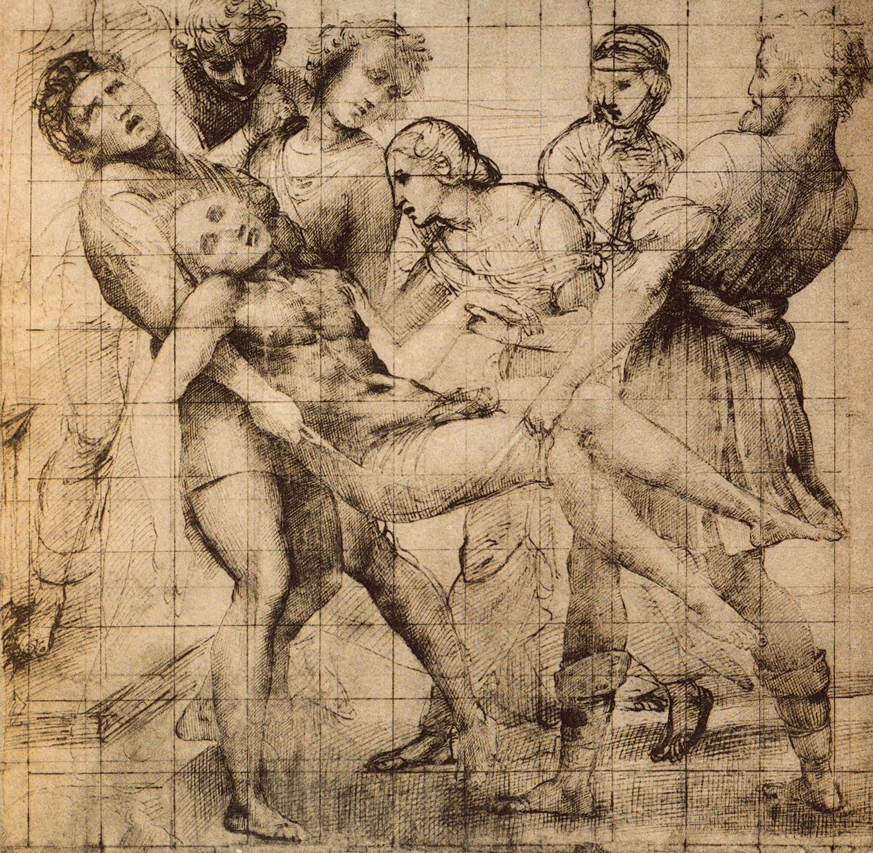 Disegno preparatorio per il Trasporto di Cristo morto noto anche come la pala Baglioni da Raffaello Sanzio Raphael