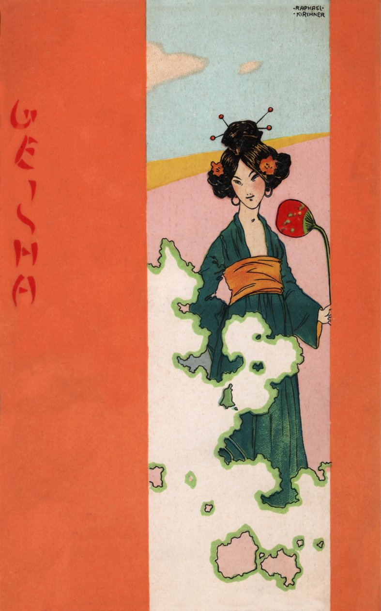 Geisha, 1900 circa (illustrazione) da Raphael Kirchner