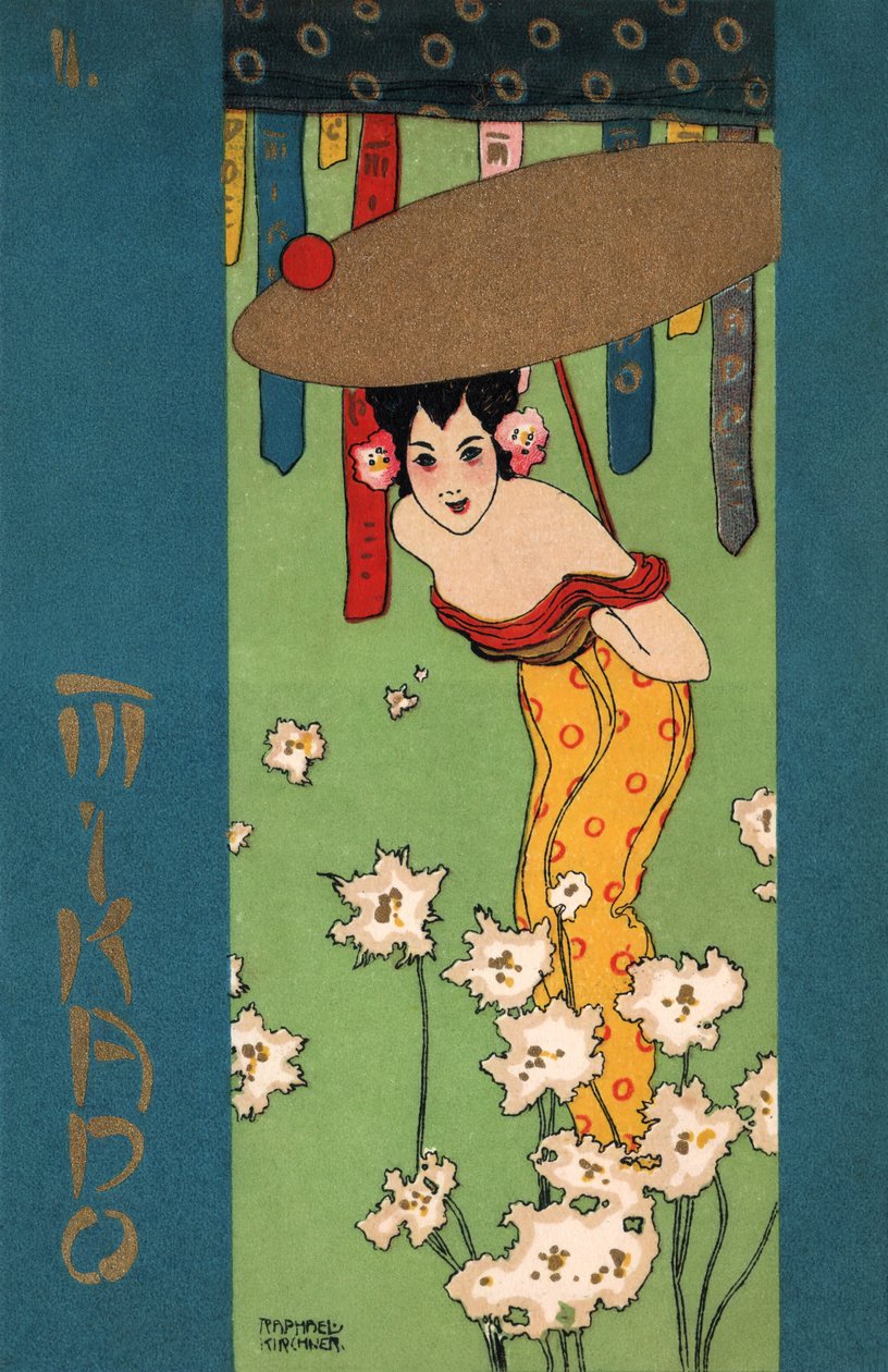 Geisha, 1900 circa (illustrazione) da Raphael Kirchner