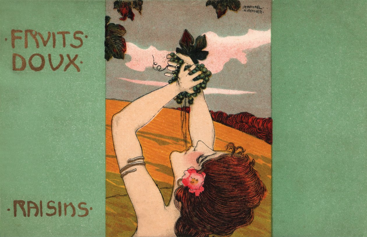 Uva, 1900 circa (illustrazione) da Raphael Kirchner