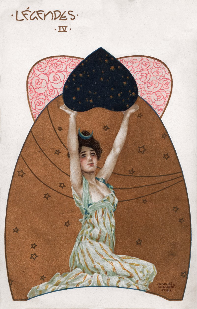 Donna in stile Secessione, 1900 circa (illustrazione) da Raphael Kirchner