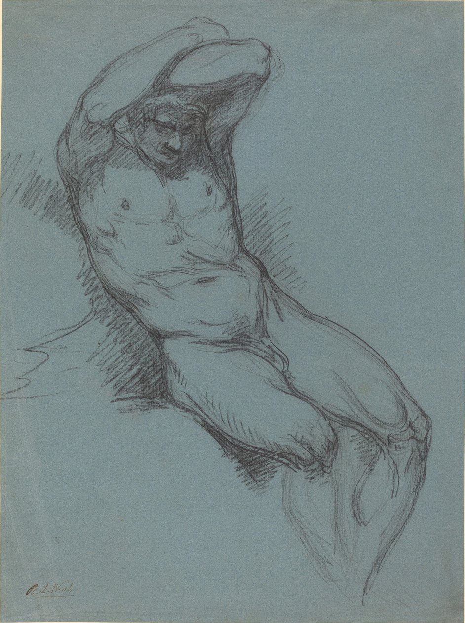 Nudo Maschile Seduto con le Mani Incrociate sulla Testa da Raphael Lamar West