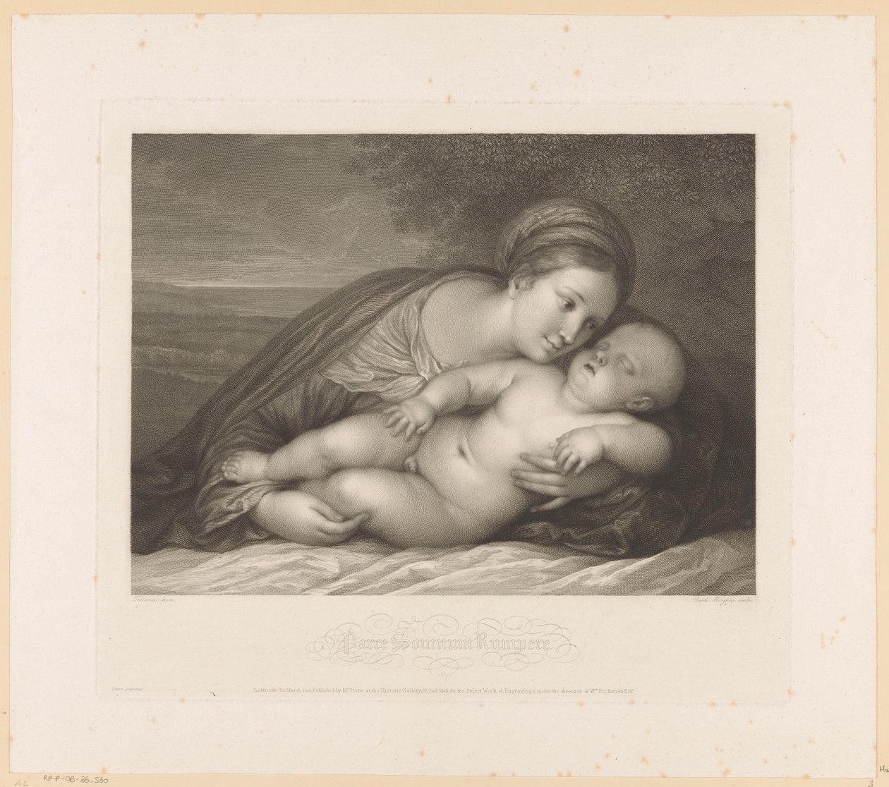 Maria con Bambino dormiente nel paesaggio da Raphael Morghen