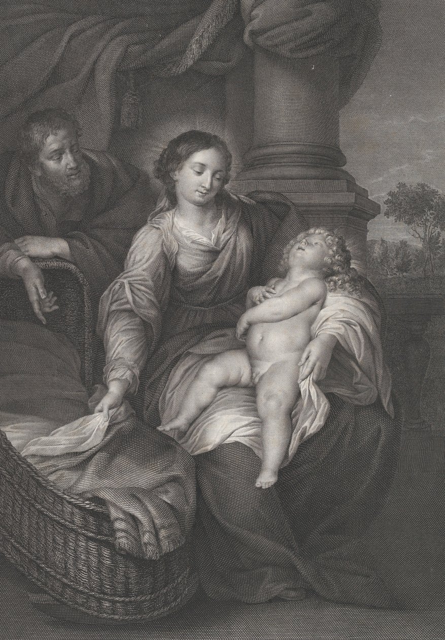 La Sacra Famiglia, con il bambino Gesù addormentato in grembo alla Vergine, ca. 1778-86 da Raphael Morghen