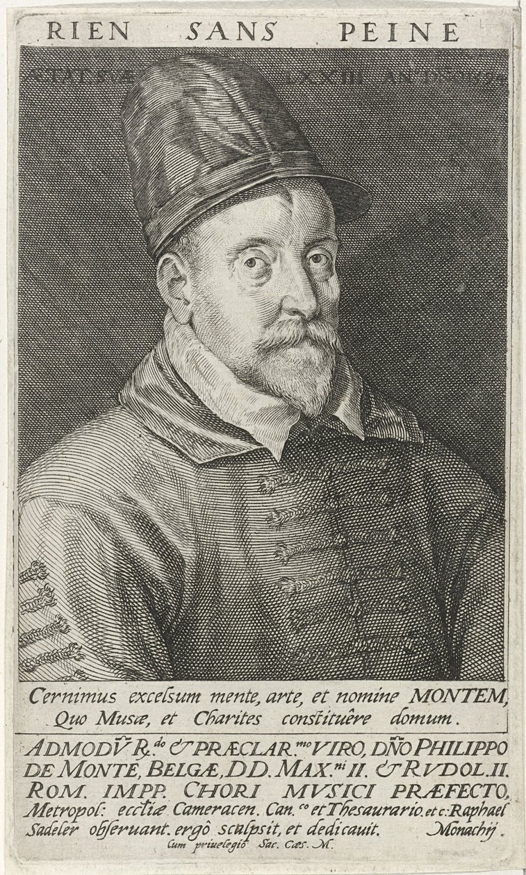 Ritratto del compositore Philippe de Monte da Raphael Sadeler the Elder